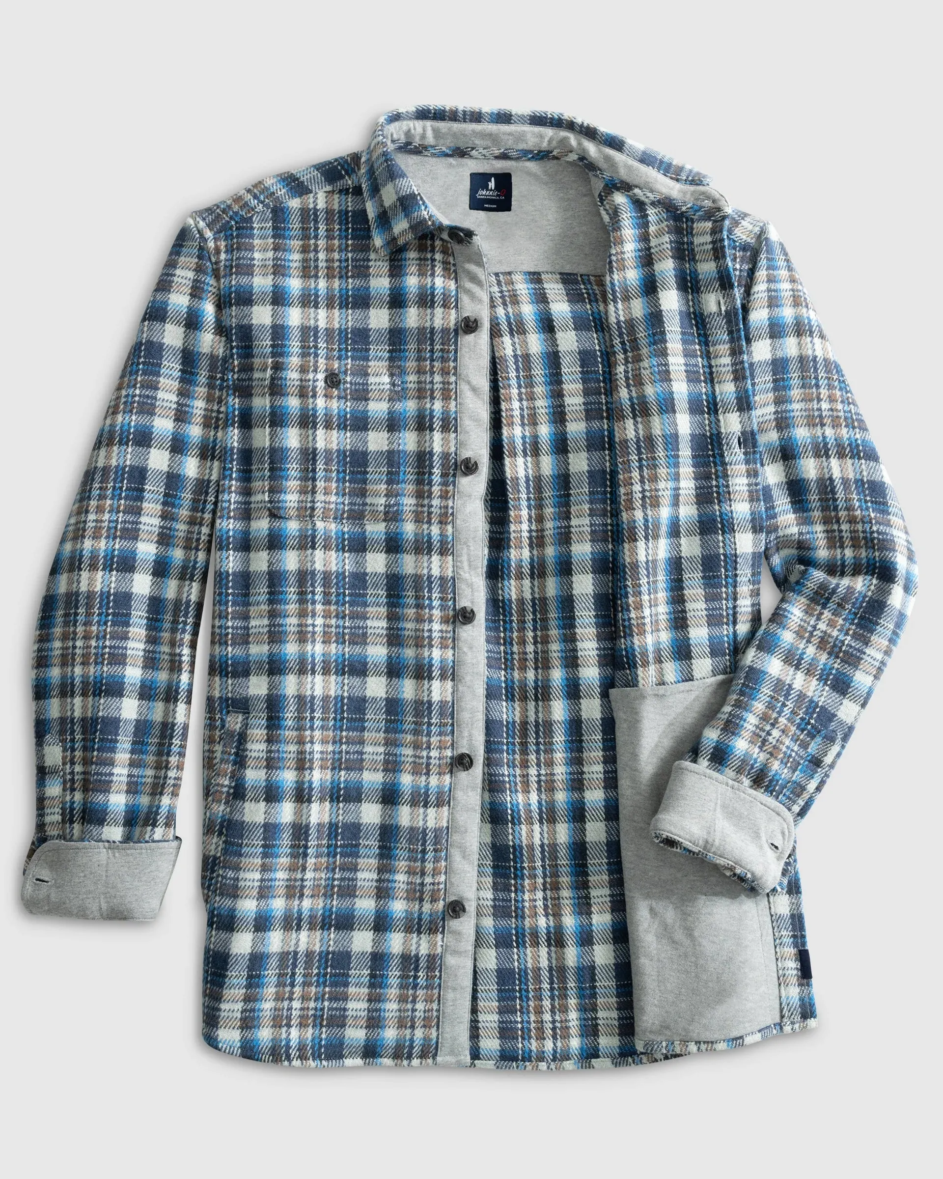 Opry Flannel Shacket in Laguna Blue by Johnnie-O