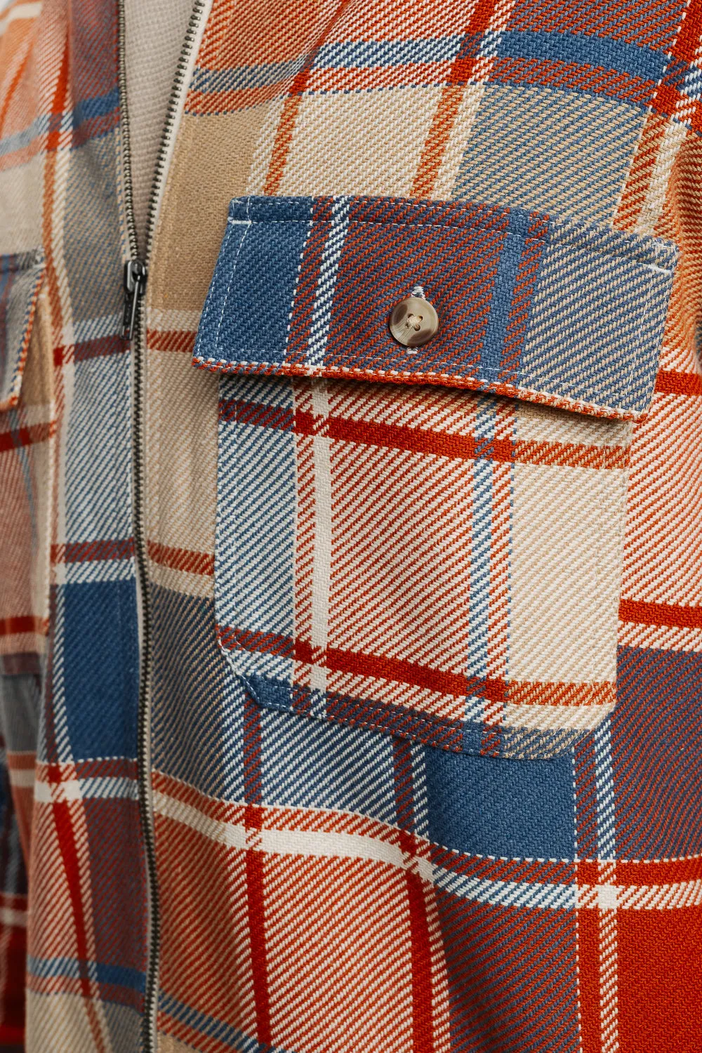 Orange Checks Men's Shacket