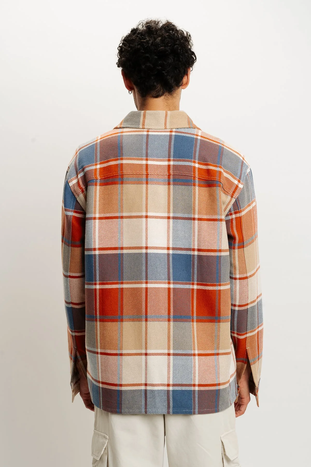 Orange Checks Men's Shacket