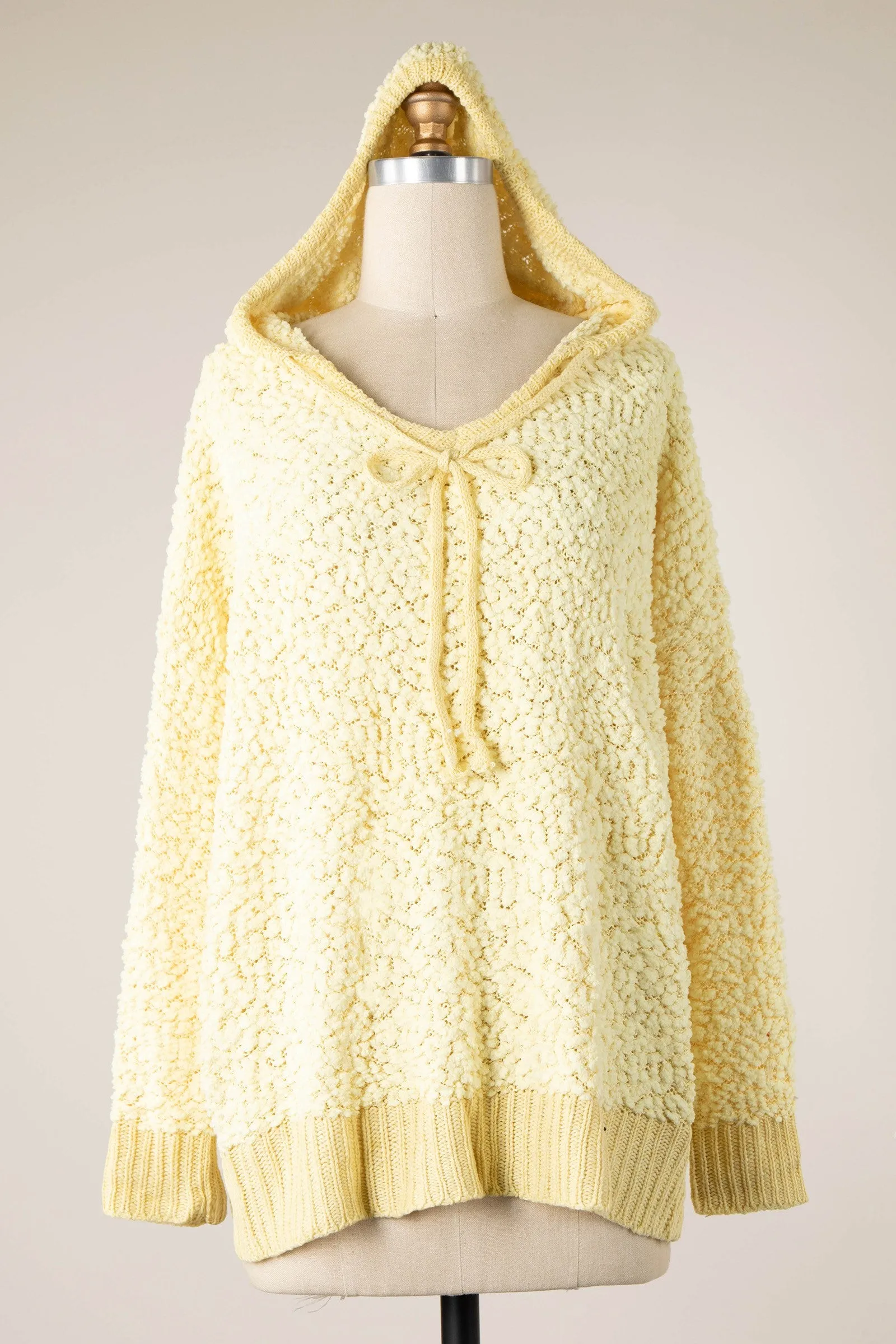 POPCORN HOODIE KNIT SWEATER TUNIC 1 PACK