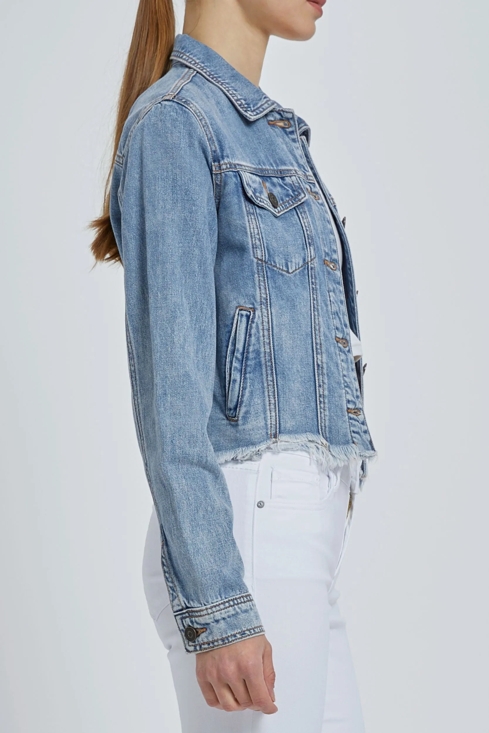 Rebel Medium Wash Classic Cropped Jacket