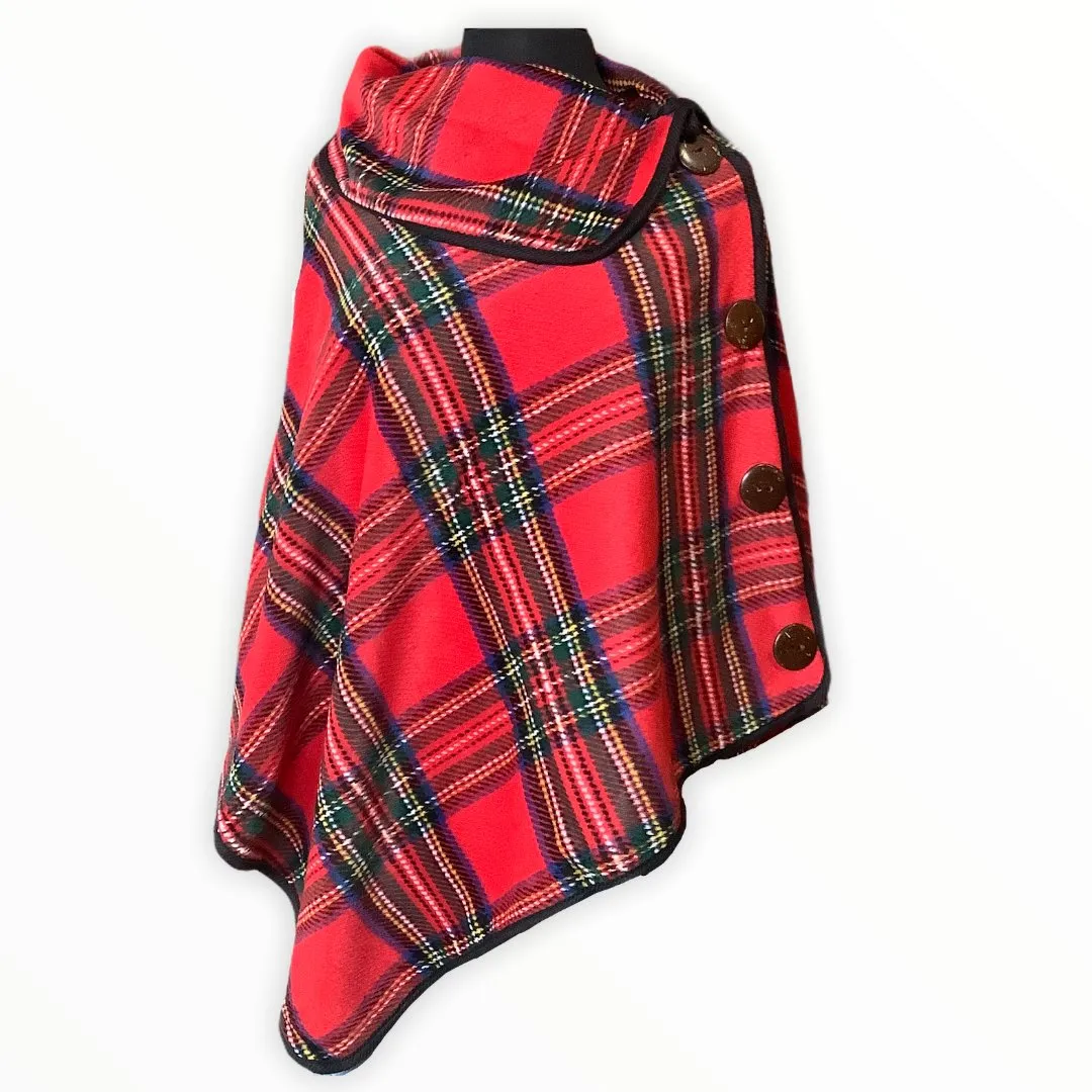 Red Plaid Poncho