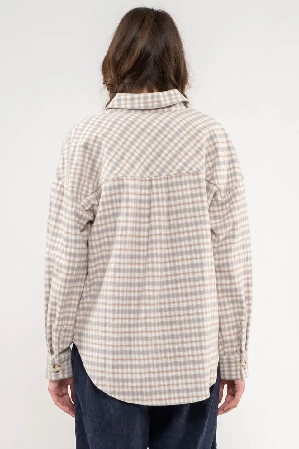 RELAXED CONTRAST PLAID SHACKET