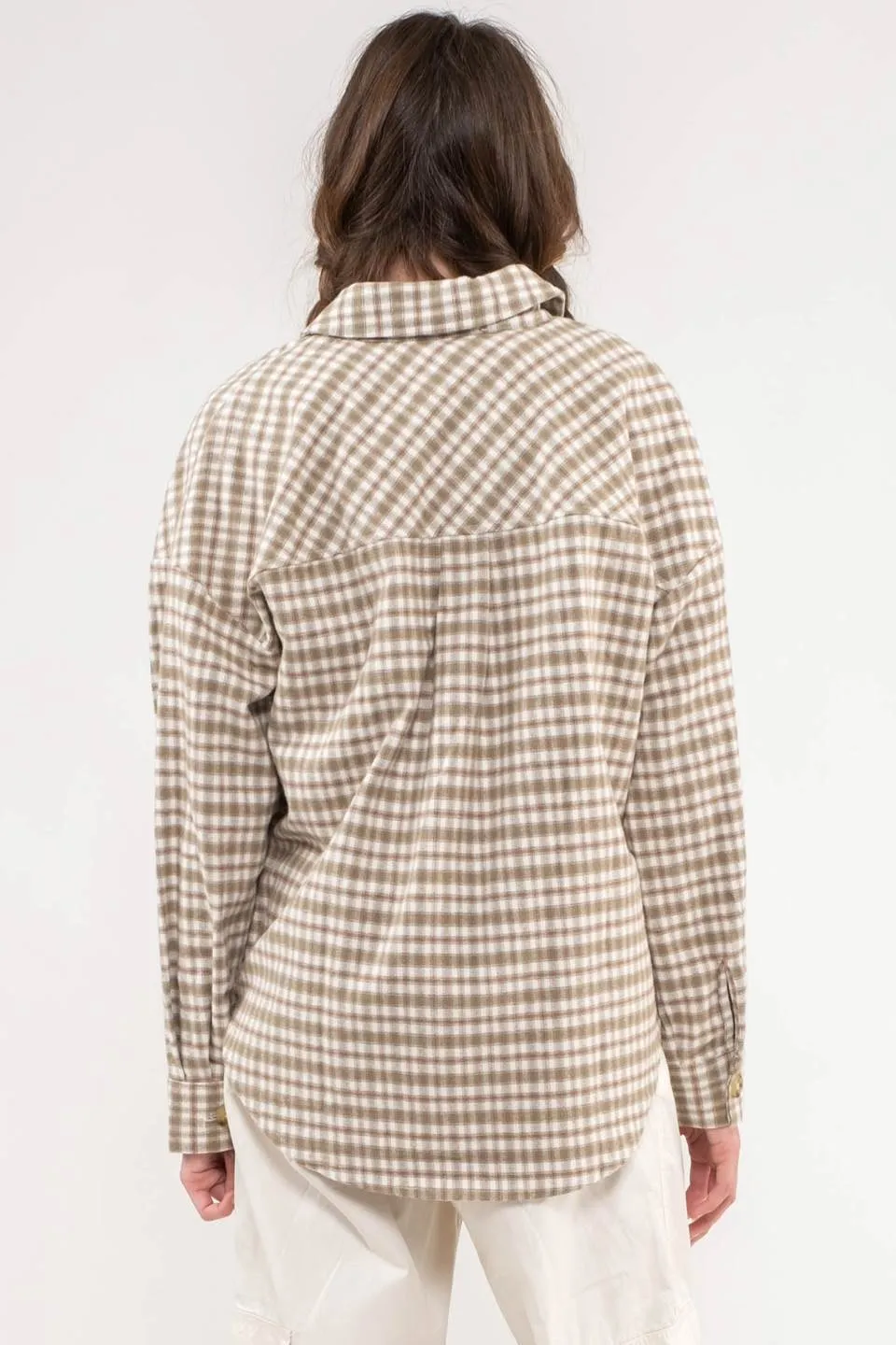 RELAXED CONTRAST PLAID SHACKET