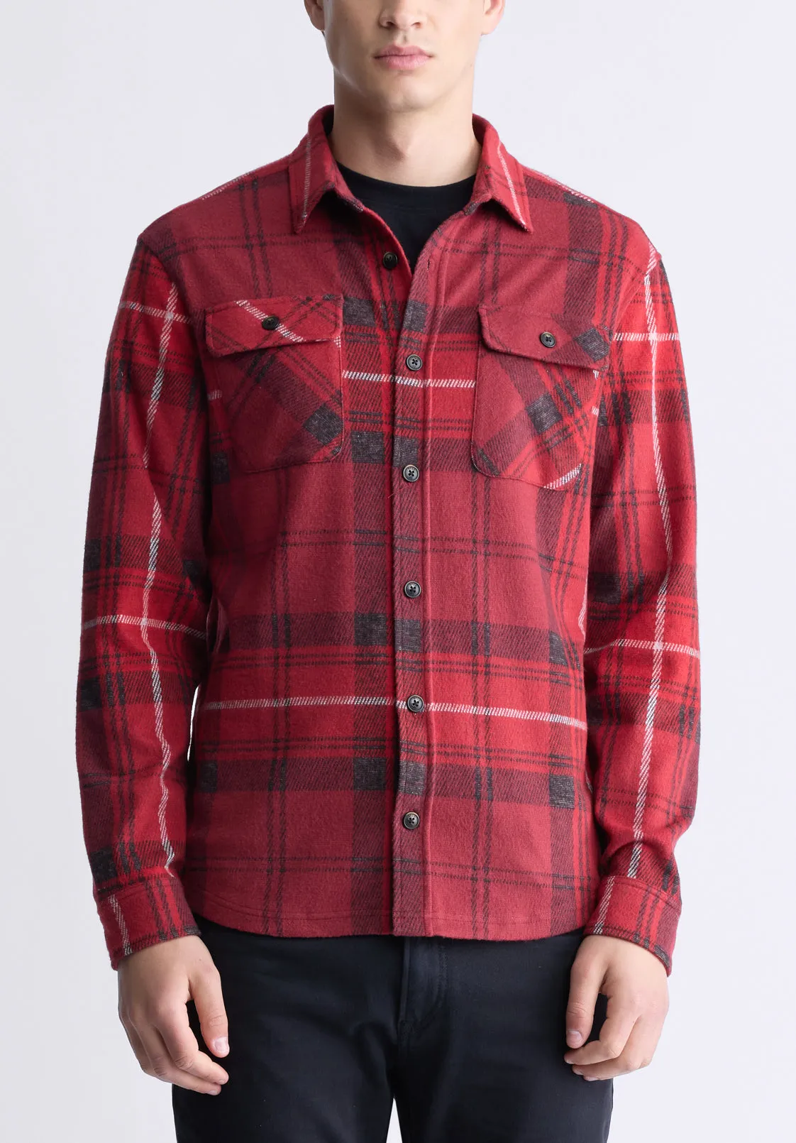 Samme Men's Plaid Blanket Shirt, Cranberry - BM24461