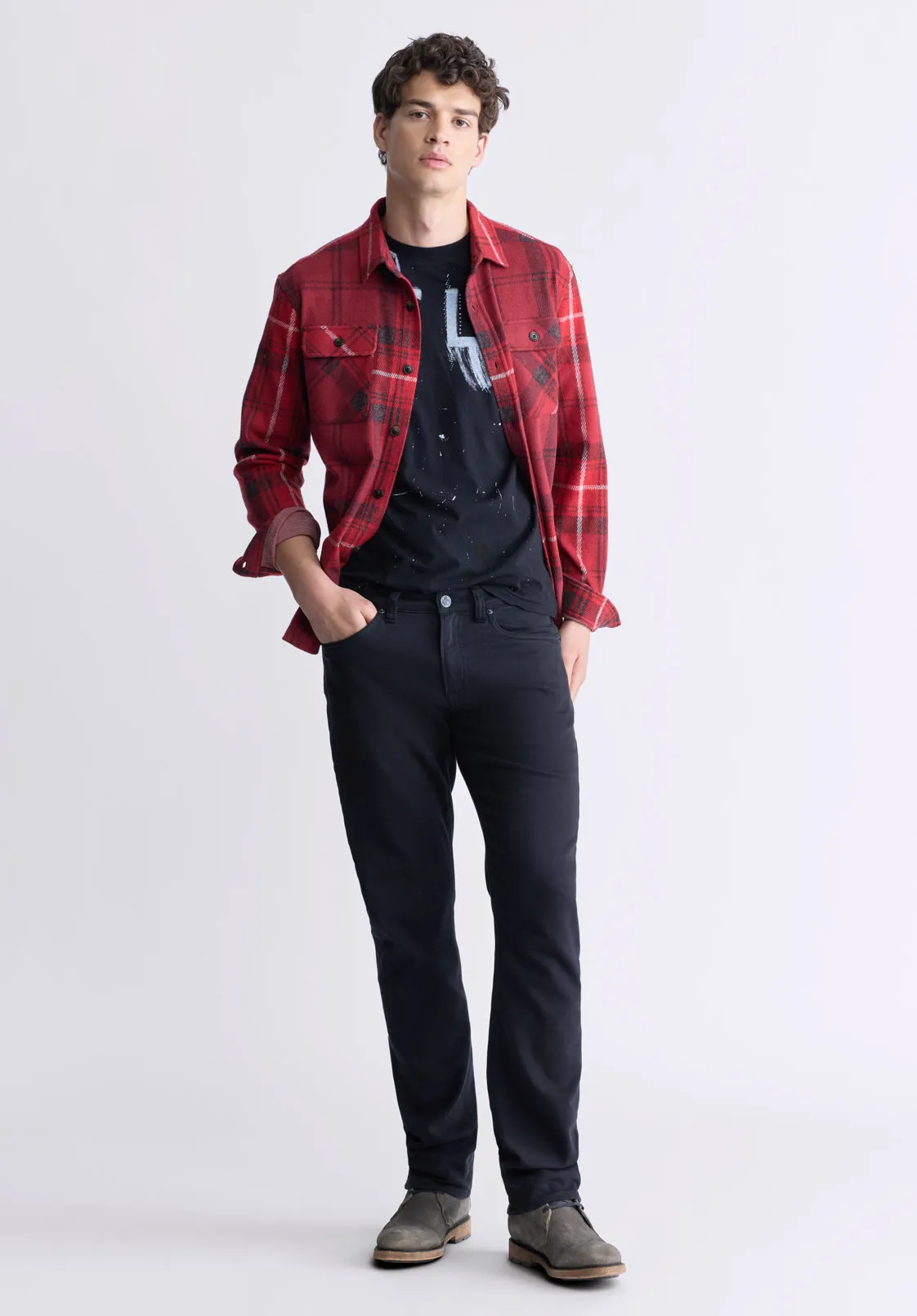 Samme Men's Plaid Blanket Shirt, Cranberry - BM24461