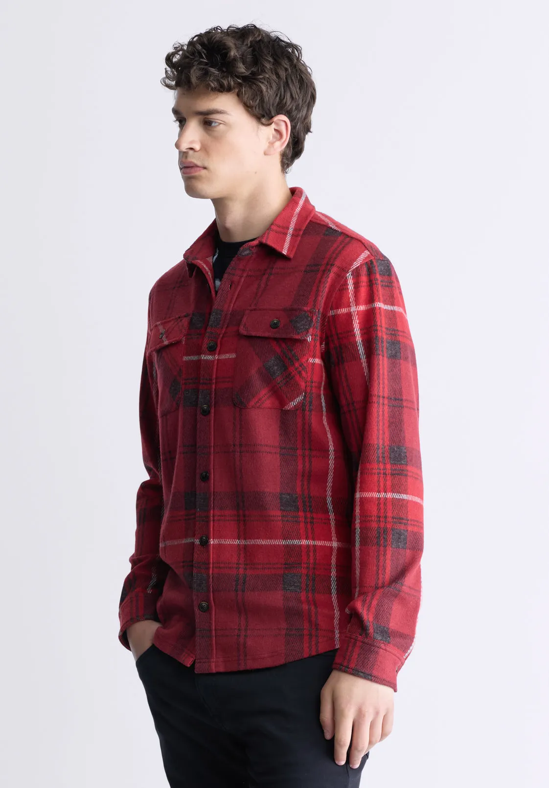 Samme Men's Plaid Blanket Shirt, Cranberry - BM24461