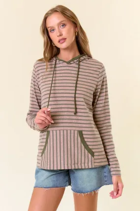 Striped Kangaroo Pocket Hoodies - 2 Colors! - FINAL SALE