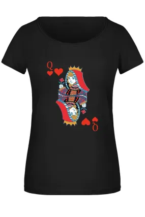 T-Shirt Damen - Spielkarte Herz Dame/Königin