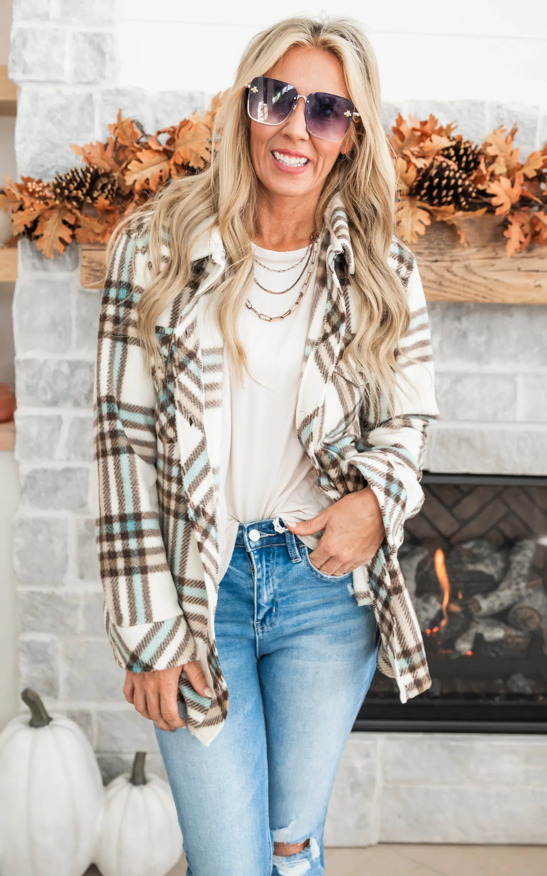 The Brown Taupe Plaid Tullis Shacket