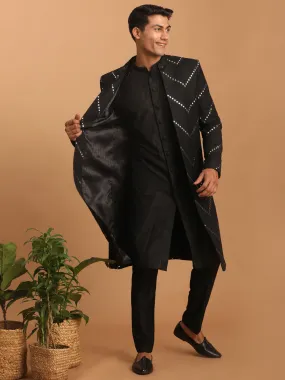 Vastramay Black Solid Kurta Pant Combo