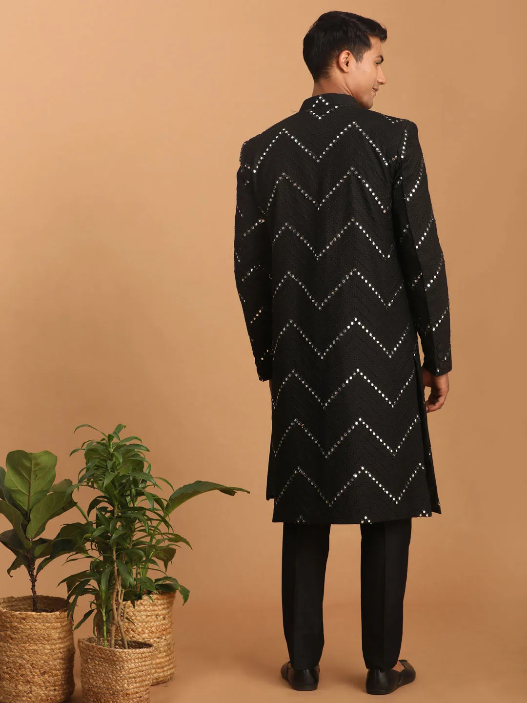 Vastramay Black Solid Kurta Pant Combo