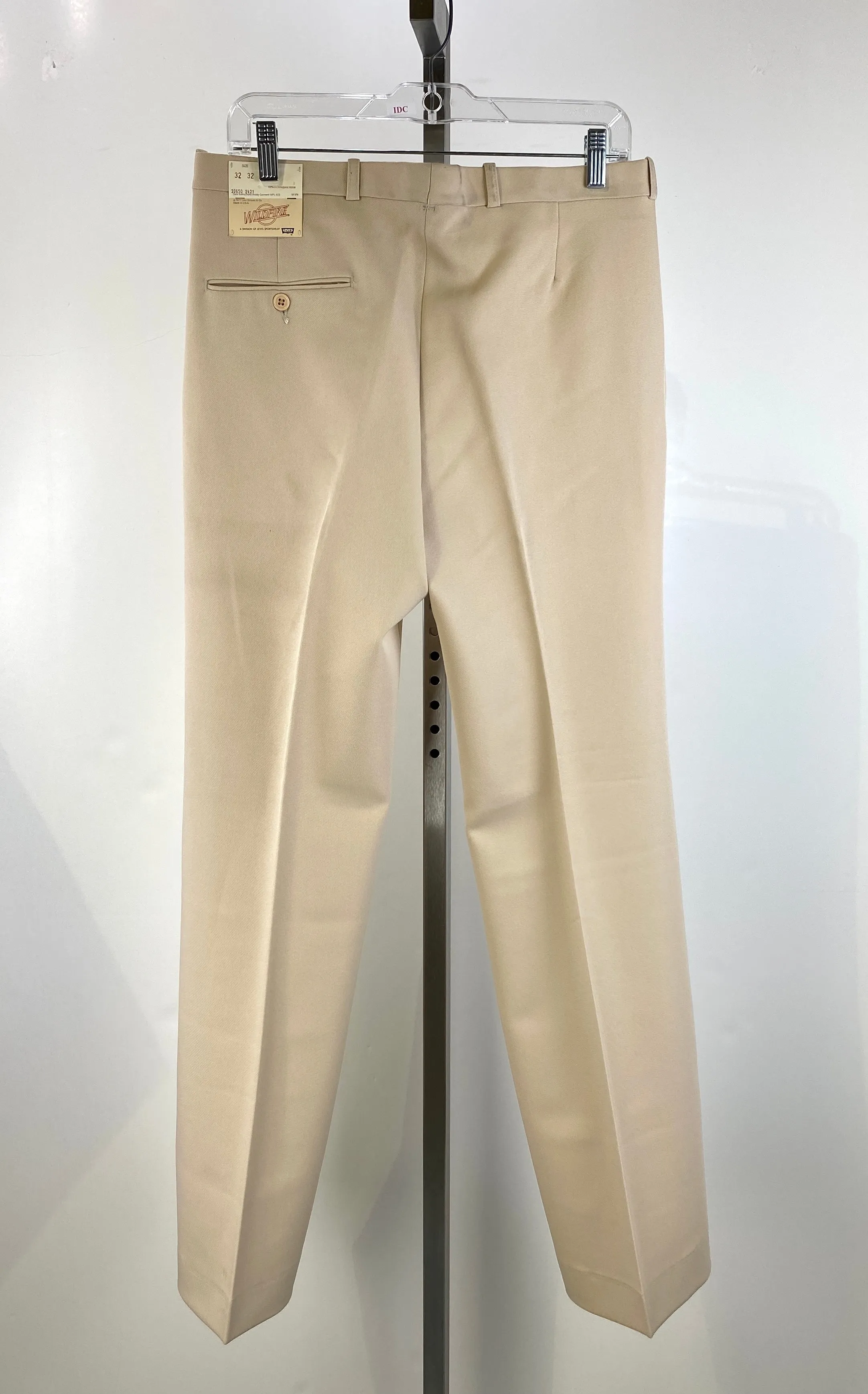 Vintage 1970s Deadstock Flared Levi's Trousers, Men's Beige Slacks, NOS