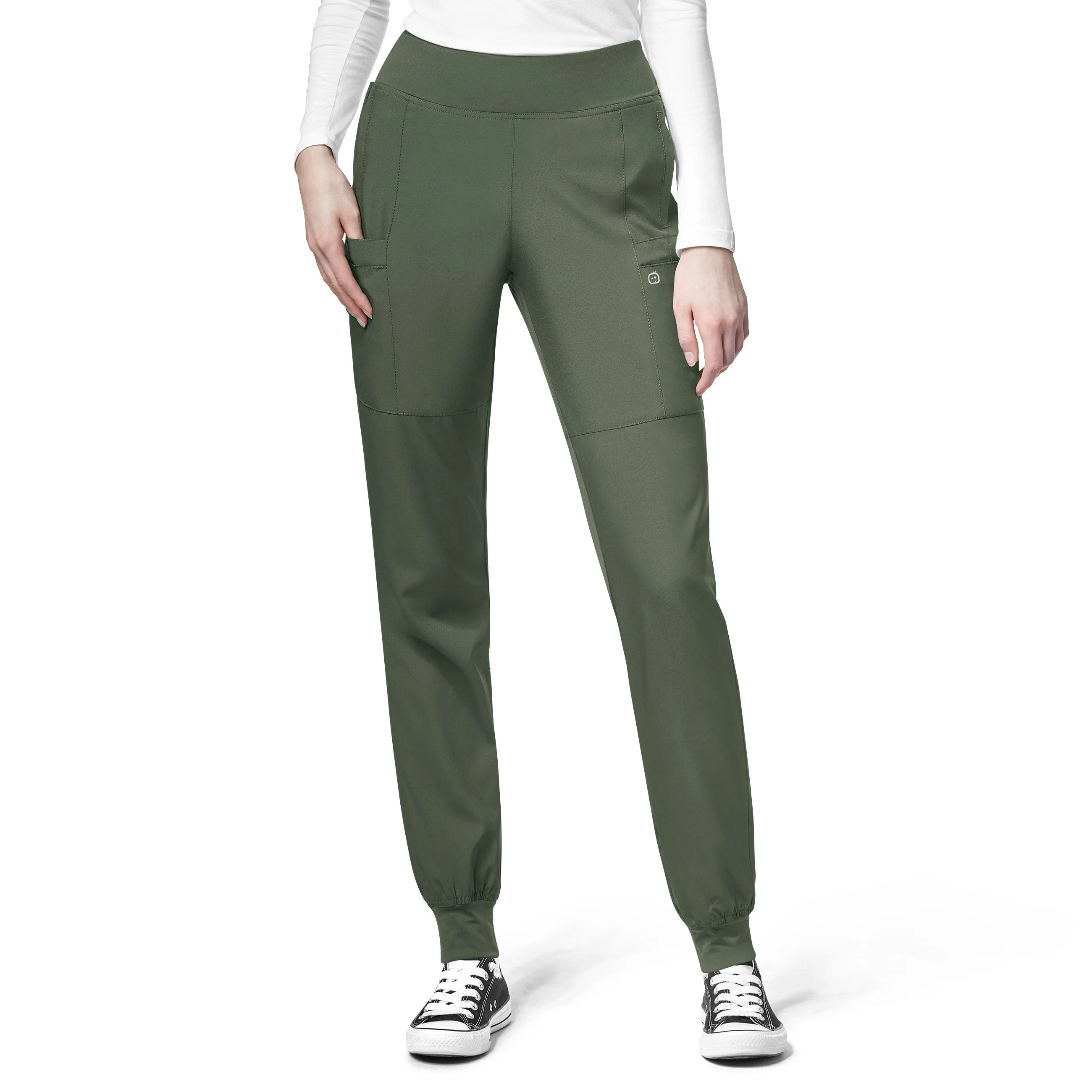 W123 Women's Comfort Waist Cargo Jogger Scrub Pant