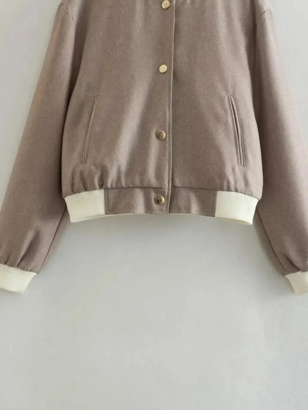 Women Cropped Jacket with Gold-Tone Accents