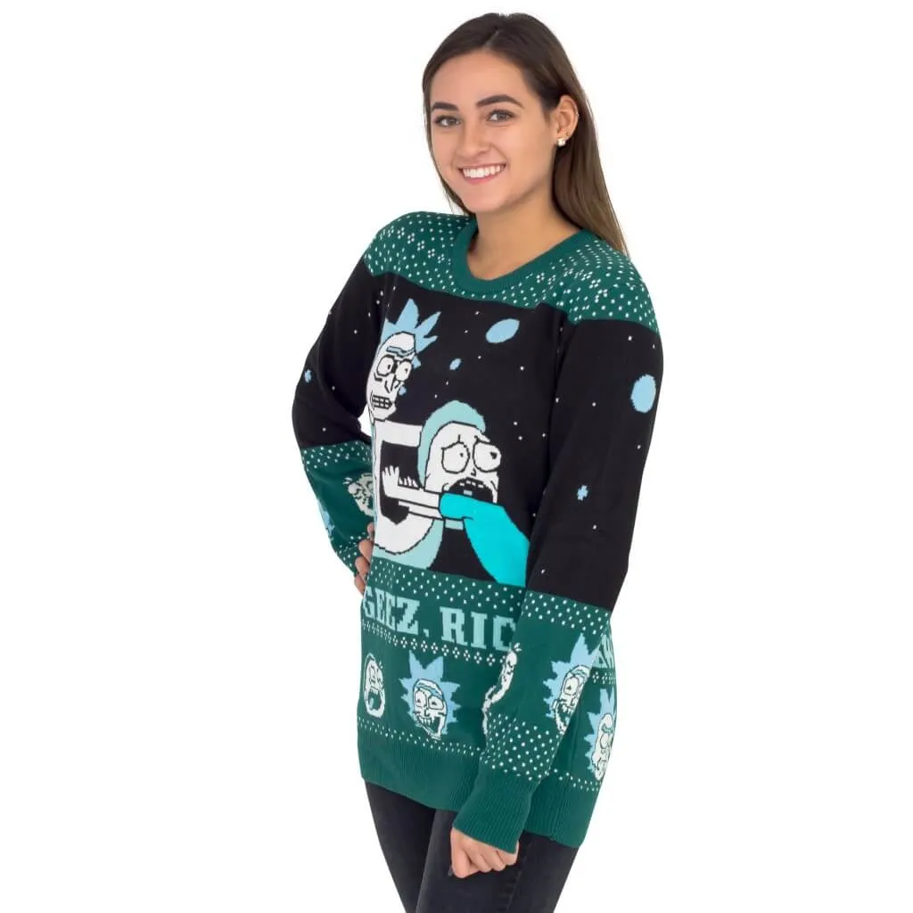 Women's Rick and Morty Aww Geez, Rick Ugly Christmas Sweater