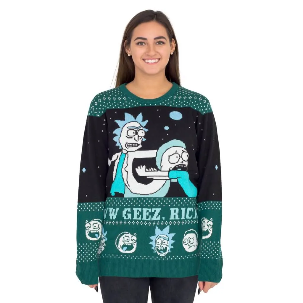 Women's Rick and Morty Aww Geez, Rick Ugly Christmas Sweater