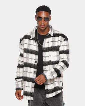 XXIII Manon Plaid Mohair Shacket Black/White