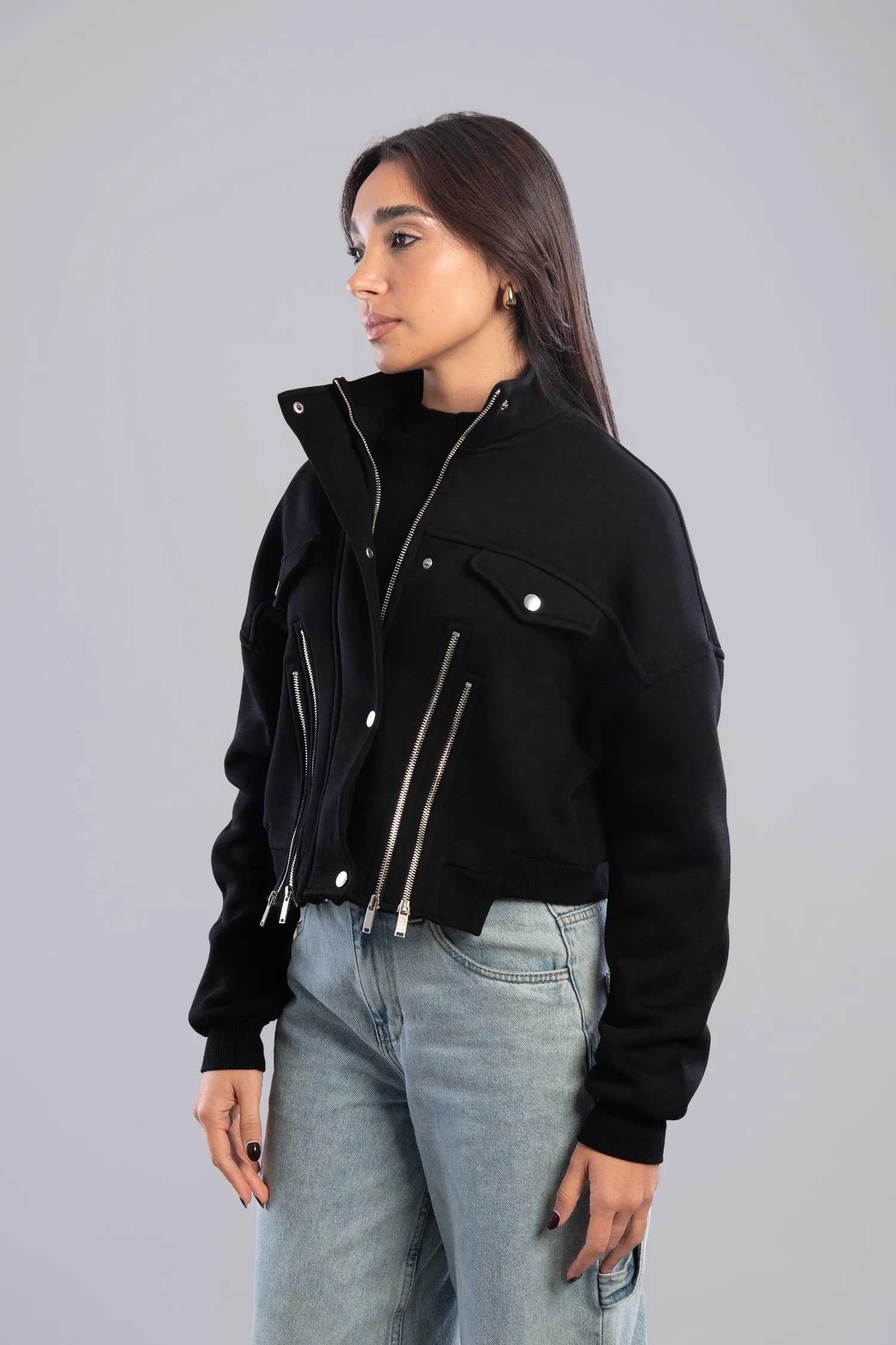 Zippers Cropped Jacket - Mitcha Label